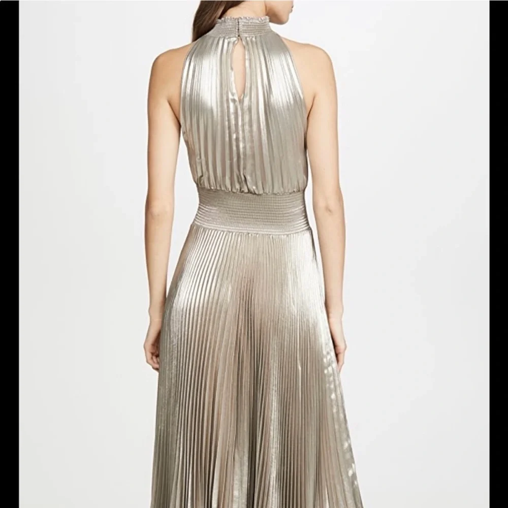 A.L.C. Renzo Pleated Halter Dress Size 8 - Picture 2 of 7